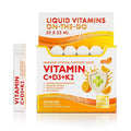 Swedish Nutra Vitamin C D3 K2 shots orange flavour sugar free 30x25ml pack