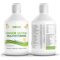 Front & Back Image: Swedish Nutra Ginger Ultra+ liquid multivitamin 500ml bottle
