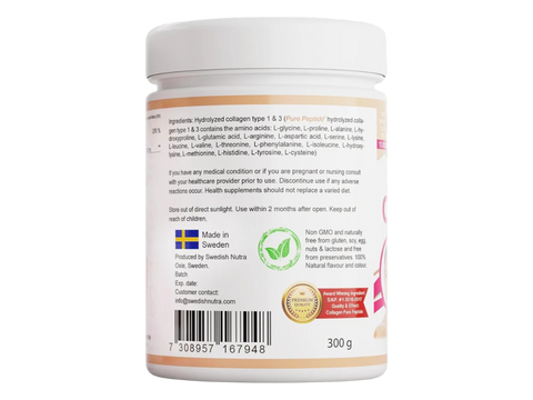 Barcode image: Swedish Nutra collagen pure peptide powder 300g barcode packaging
